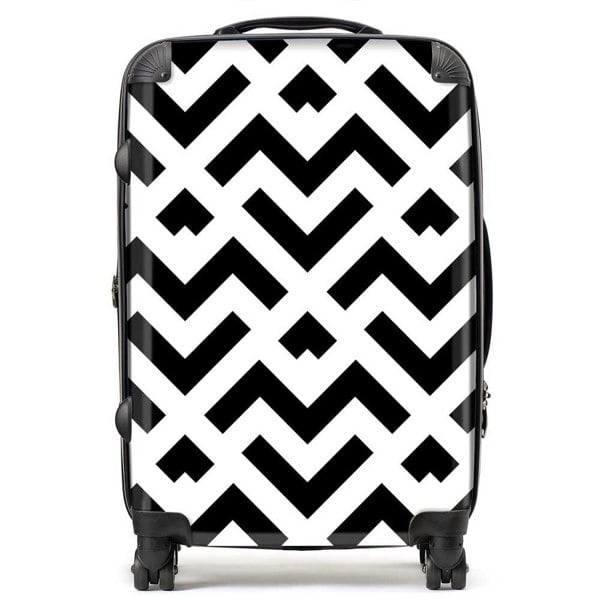 Warren Reed Black And White Abstract Pattern Suitcase