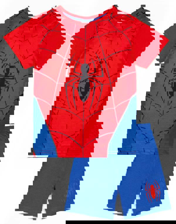Disney Marvel BoysBlue Spider-Man Costume Center Spider Print Short Sleeve Short Leg Pyjama Set