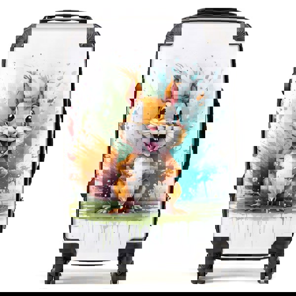 Warren Reed Happy Splashart Squirrel Suitcase