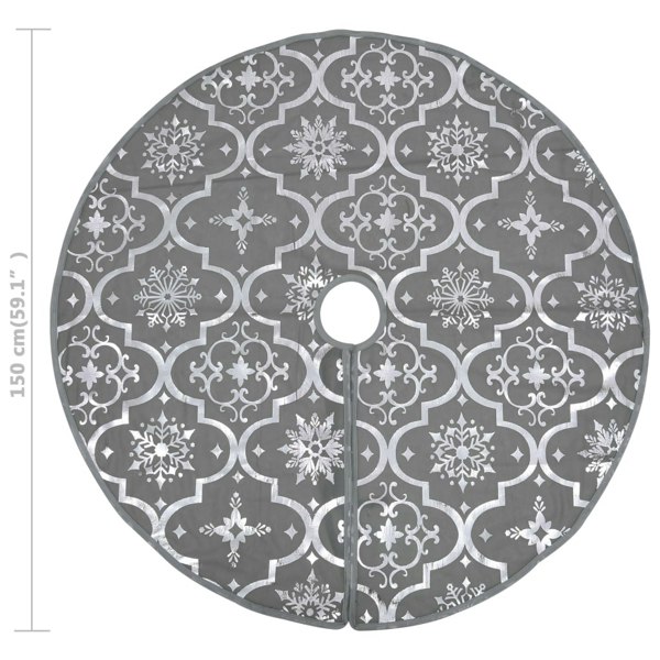 Berkfield Luxury Christmas Tree Skirt with Sock Grey 150 cm Fabric