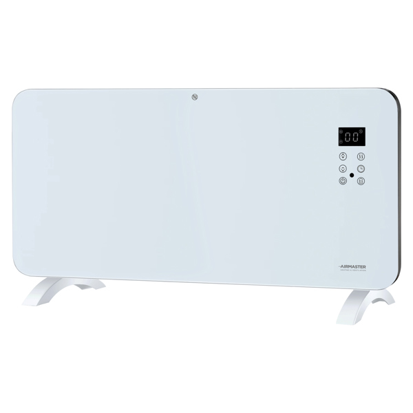 Airmaster Smart panel heater with Wifi, App or Digital Control 2000W White Glass