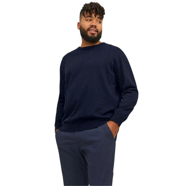 Jack And Jones Mens Crew Neck Long-Sleeved Top - Navy Blazer - 