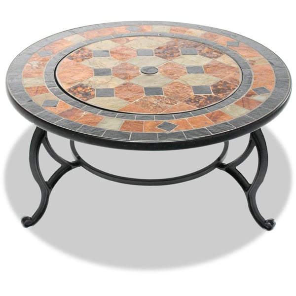 Homeology LANIAKA Lavish Garden and Patio Planter, Heater Fire Pit Brazier, Coffee Table, Barbecue and Ice Bucket with Slate Tiles