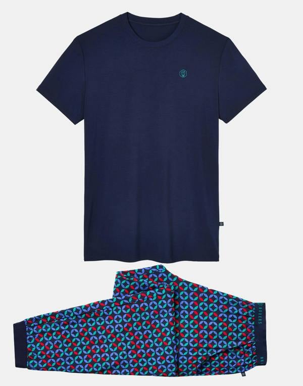 British Boxers Men's Bamboo Pyjama Set - Minimalist Geometric