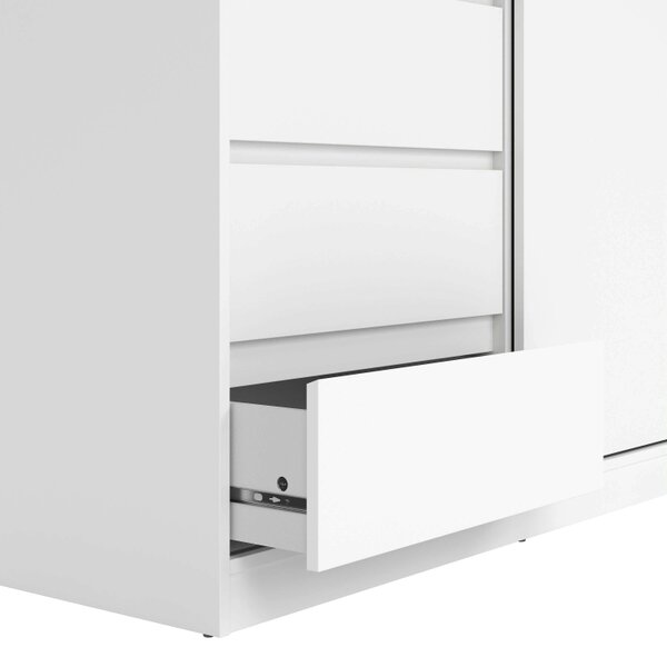 Wyld Haus Budapest White Wooden Wardrobe 2 Doors 3 Drawers