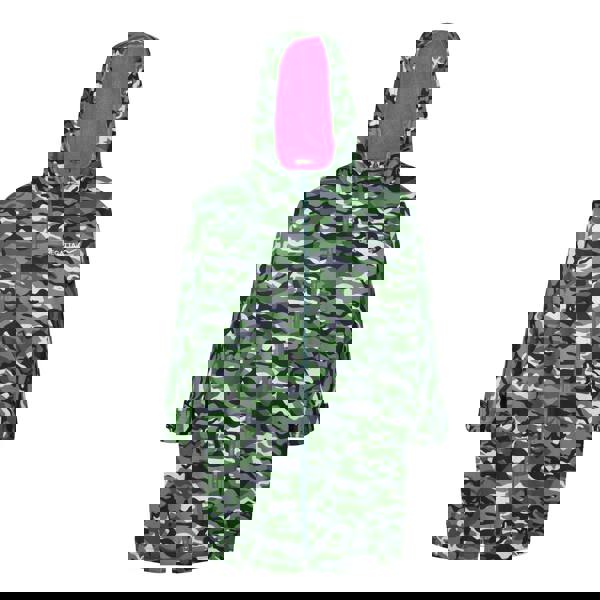 Regatta Childrens/Kids Camouflage Waterproof Changing Robe - Cactus Green/Pink Potion - 