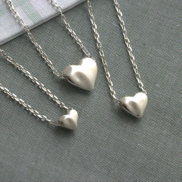 Mylee London Sterling Silver Sculpted Heart Necklace