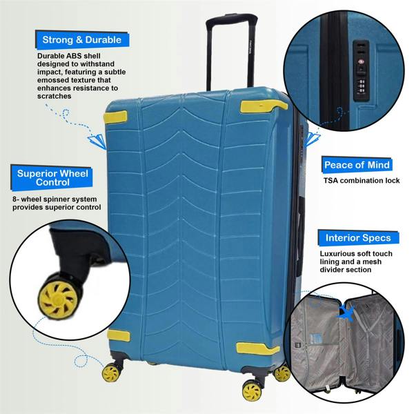 Eagle Luggage Hard Shell Luggage Travel Suitcase Set