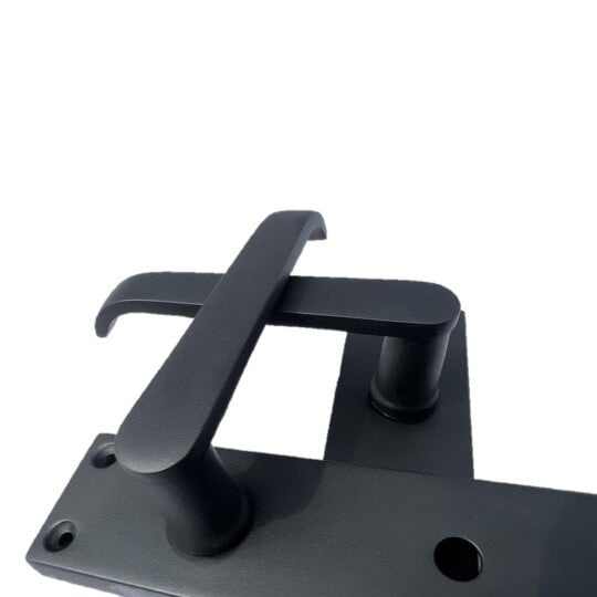 EDH Door Hardware Victorian Straight Matt Black Bathroom Interior Door Handles+Bathroom SASH Lock2