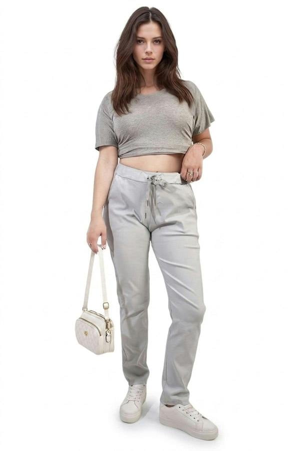 Delilah Casual Drawstring Trousers - Grey_wb