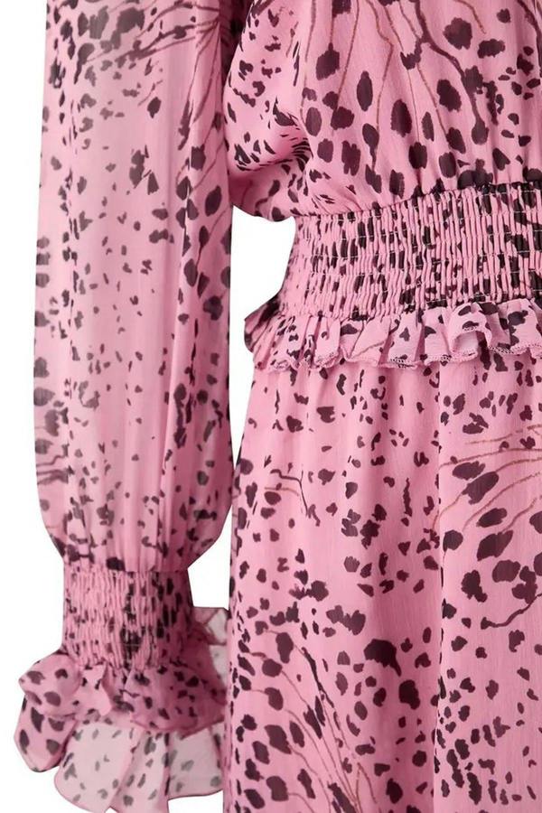 WOVCOR Chiffon Woven Mini Plus Size Dress