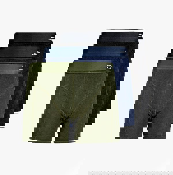 Jack & Jones BASIC BAMBOO Mens 3 Pack Trunks Forest Night