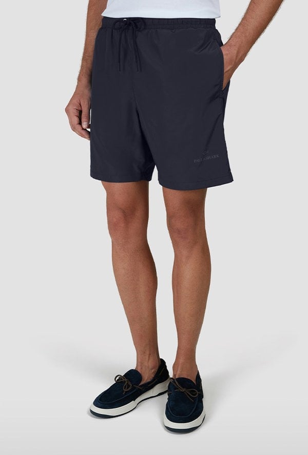 Paul & Shark Men's Swim Shorts with Reflective Logo Swim Shorts - Black