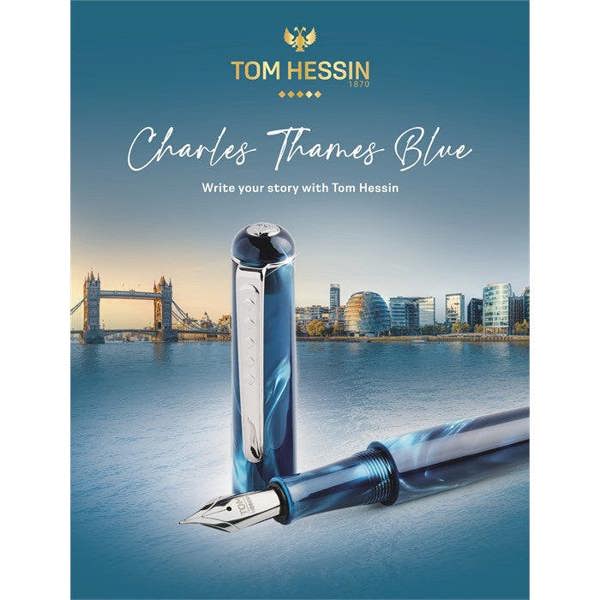 Tom Hessin Charles Collection Thames Blue Iridium Nib Medium