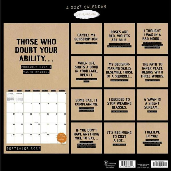 Daily Sarcasm, Roses Are Red Calendar 2027, Wall Calendars, Month To View, Humour, Gift
