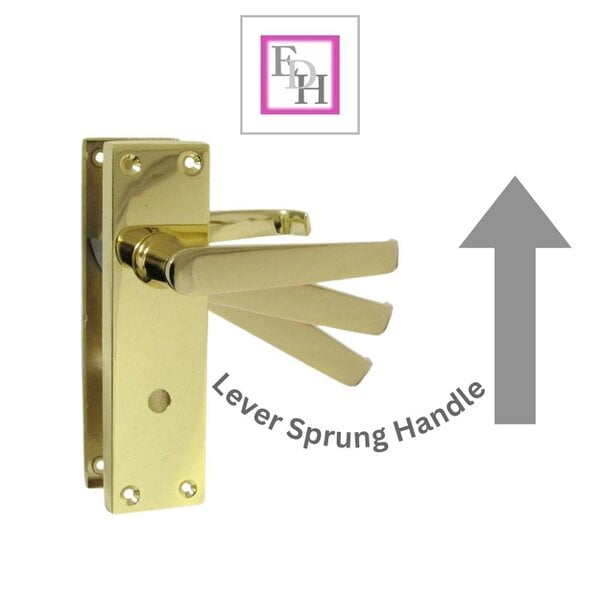 EDH Door Hardware Victorian Straight Brass Bathroom Door Handles – Interior Lock Handle