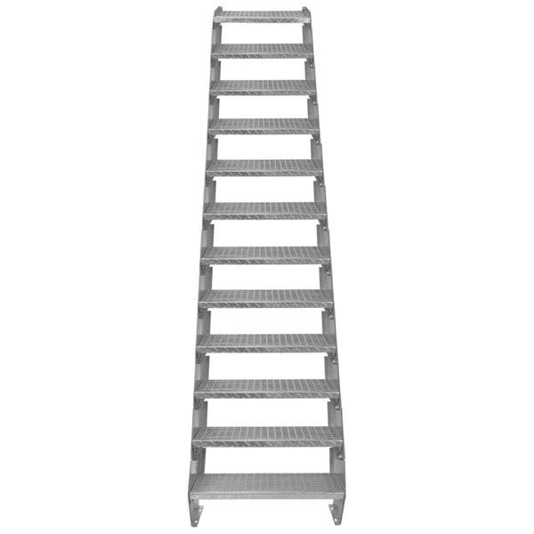 Monstershop Adjustable 12 Section Galvanised Staircase - 600mm Wide
