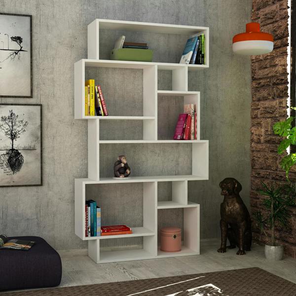 Decortie Karmato Modern Bookcase Display Unit with 10 Compartments 168.5cm Tall