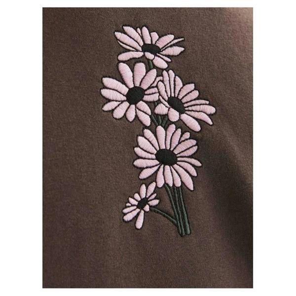 Jack And Jones Mens Embroidered Daisy Sweatshirt - Chocolate Brown - 