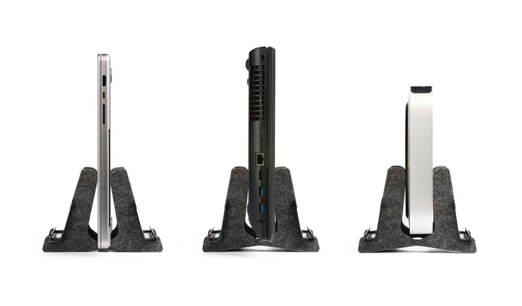 Durable Recycled Felt Vertical Laptop Stand Dock | 3-in-1 Holder | Teal