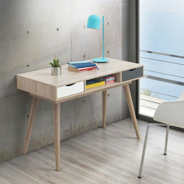 Timber Art Design Scandinavian 2 Drawer Computer Desk Office Furniture Retro Nordic MakeupTable