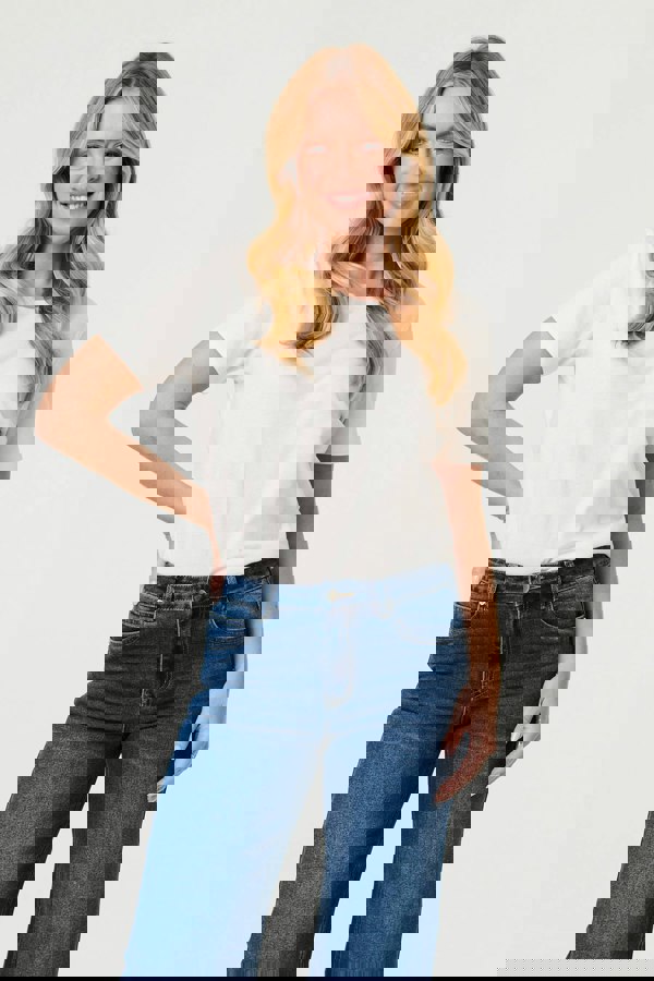 Blue | High Waist Wide Leg Jeans
