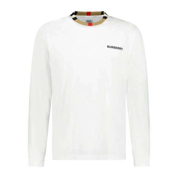 Burberry 'Jayson' Check Long Sleeve T-Shirt White - chancefashionco