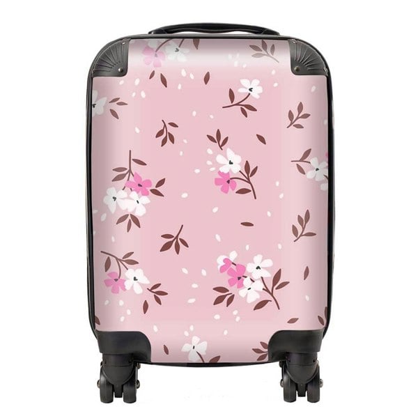 Warren Reed Pretty Pink Flower Pattern Suitcase