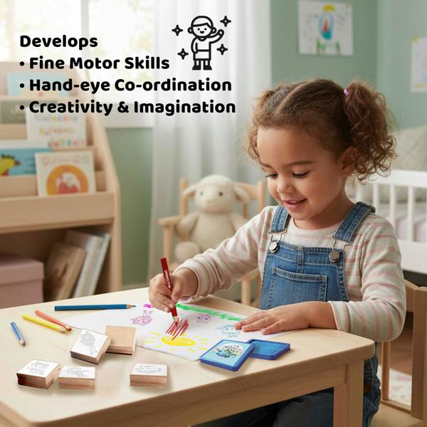 Multiprint Gabby’s Dollhouse Blister Pack 5 Stamps – Kids Craft & Stationery Set