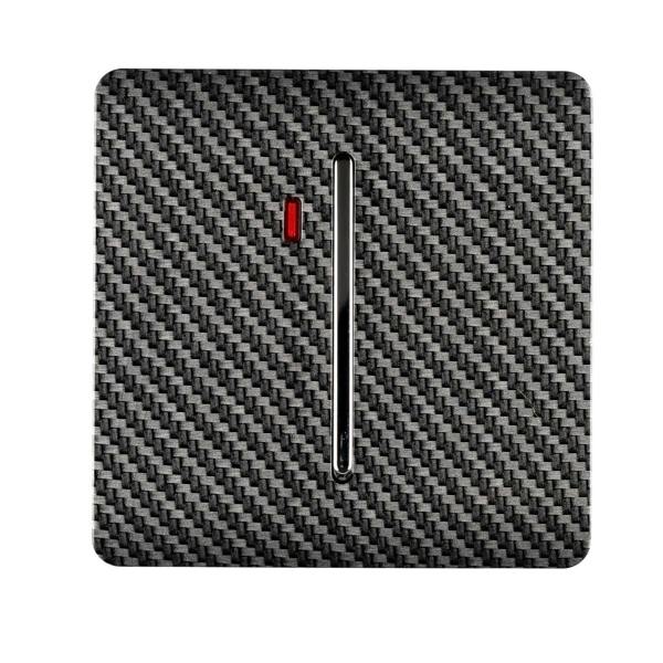 Trendi Switch 1 Gang 20 Amp Heavy Duty Rocker Switch in Carbon Fibre