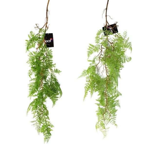 Leaf 100cm Artificial Hanging Maidenhair Fern Plant Dark Green