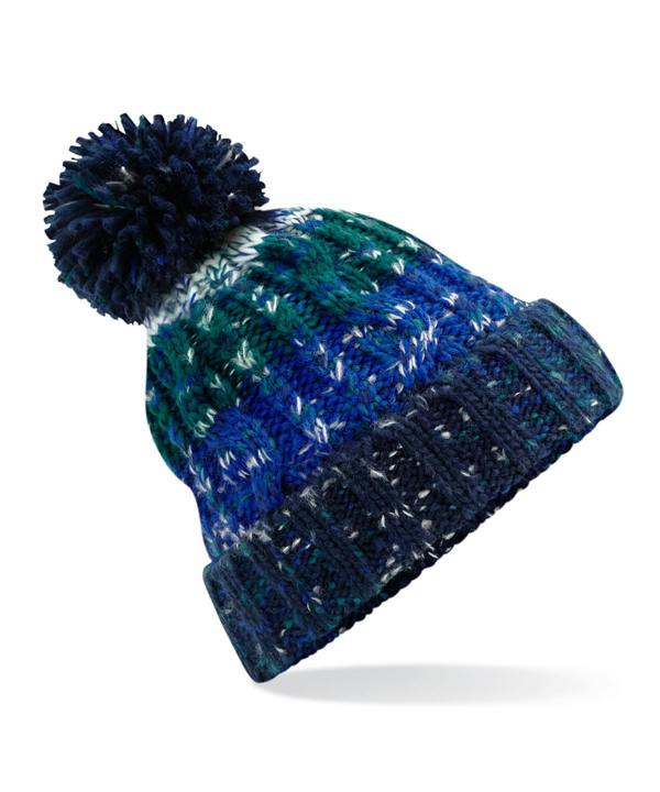 Beechfield Corkscrew Pom Pom Beanie Hat