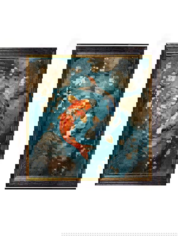 Exceptional Art Japanese Koi Carps Dusk -  Oxford Square Frame