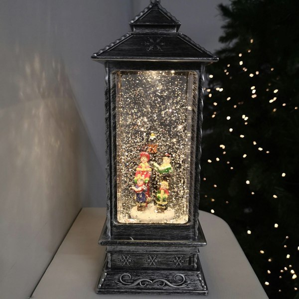 Samuel Alexander 27cm Glitter Water Spinner Lantern - Warm White LED - Choir