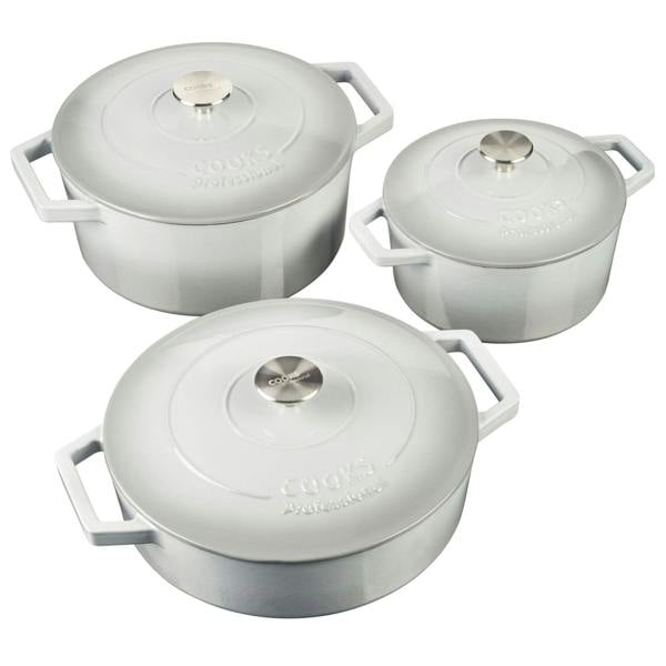 Cooks Professional Set of 5 Cast Iron | Grey