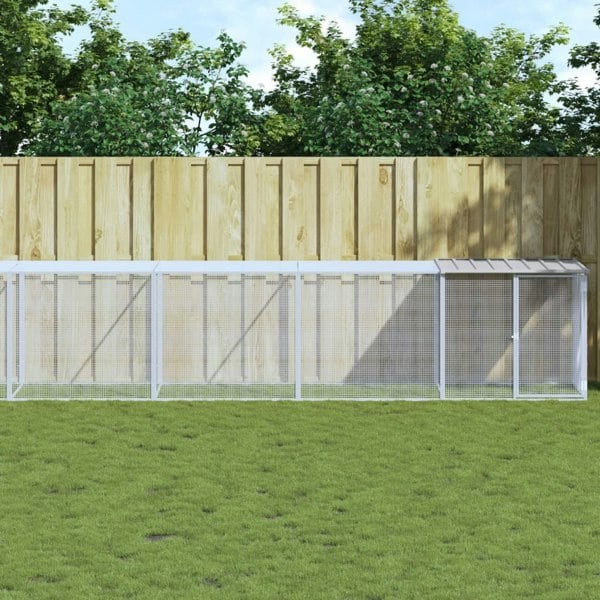 Berkfield Chicken Cage with Roof Light Grey 1003x98x90 cm Galvanised Steel