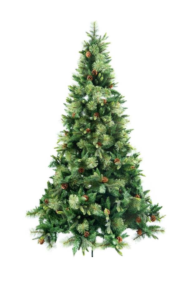 Shatchi 6ft to 8ft Californian Artificial Christmas Tree with Bushy Forest Green Look - PVC - Green