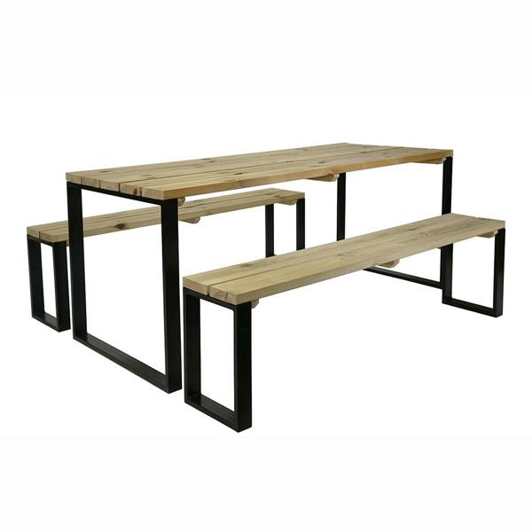 Cerland Blakea Garden Dining Set 6 Seater 1.8m Modern Wooden Furniture Set