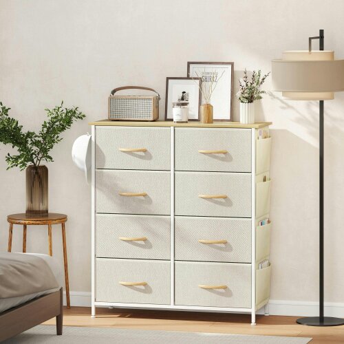 Wyld Haus Docone Livi Fabric And Metal Beige 8 Drawer Storage Chest