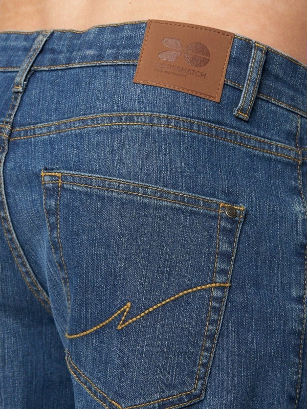 Crosshatch Bandol Straight Leg Jeans Stone Wash