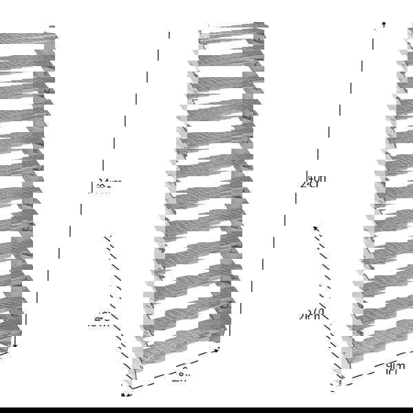 Monstershop Adjustable 12 Section Galvanised Staircase - 900mm Wide