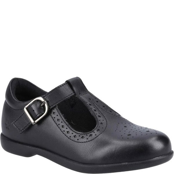 Hush Puppies BRITNEY Girls Leather School Shoes Black