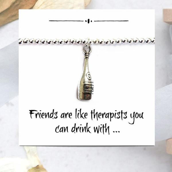 Aye Do Gifts Wine Bottle Charm Bracelet on Funny Friends Gift Card