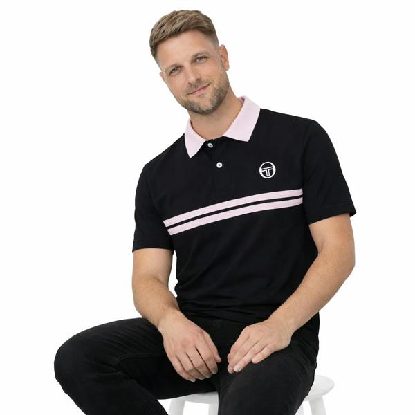 Sergio Tacchini Supermac Polo Shirt Black/Light Lilac/White