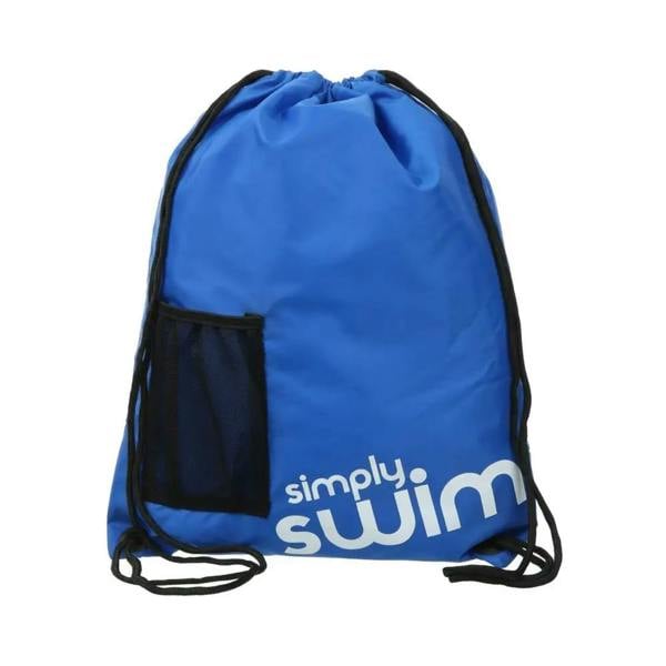 Royal blue Simply Swim Deluxe swim bag with white logo and black pocket