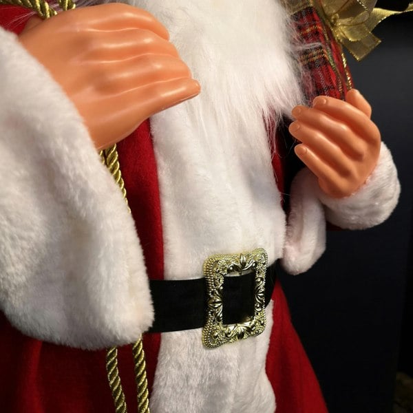 Samuel Alexander 1.1m Red Standing Santa Claus Indoor Decoration with Present and Green Sack