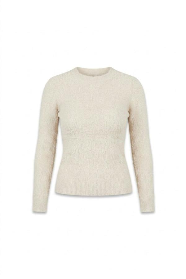 ikrush Stella Fitted Long Sleeve Fluffy Knitted Top
