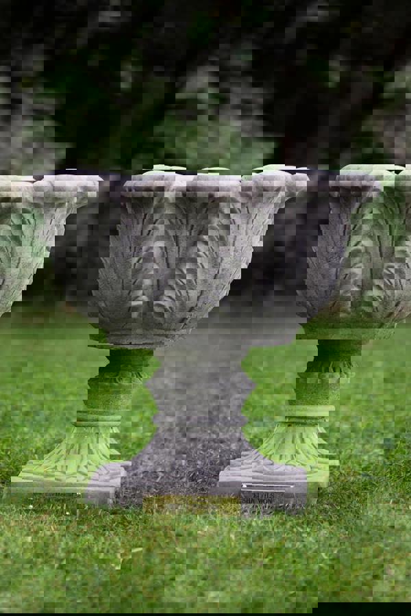 Pair of Tulip Design Stone Cast Garden Vases