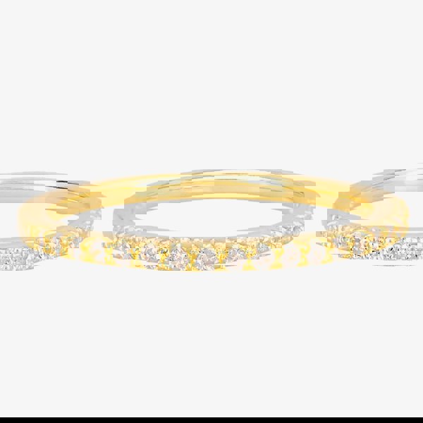 Starbright Gold Cubic Zirconia Claw Set Narrow Half Eternity Ring R6843 3A GP
