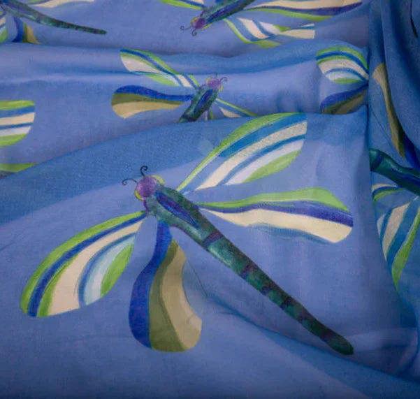 Art on Scarves Recycled Bottle Scarf - Dragonflies